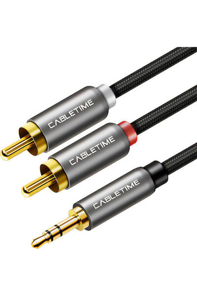 Cabletime Καλώδιο Ήχου 3.5mm Αρσενικό σε RCA Αρσενικό, Μαύρο, 1.8μ CT-AV314-P...