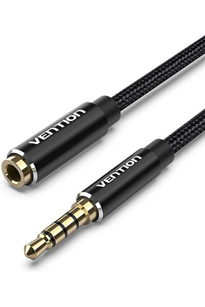 Vention Καλώδιο Jack 3.5mm TRRS, Αρσενικό 3.5mm σε Θηλυκό 3.5mm, Μαύρο, 5μ, B...