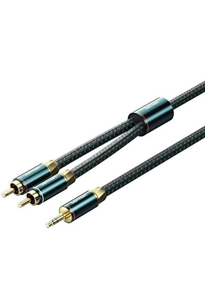 Vention Καλώδιο ήχου αρσενικό 3.5mm - 2x RCA αρσενικό, πράσινο, 3μ, με επιχρυ...