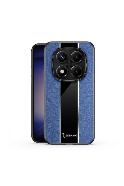 Zebana Xiaomi Redmi Note 15 Pro Plus 5G Uyumlu Kılıf Premium Deri Kılıf Mavi