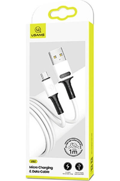 Usams SJ435 1μ Κανονικό Καλώδιο USB 2.0 σε micro USB Λευκό (SJ435USB01)