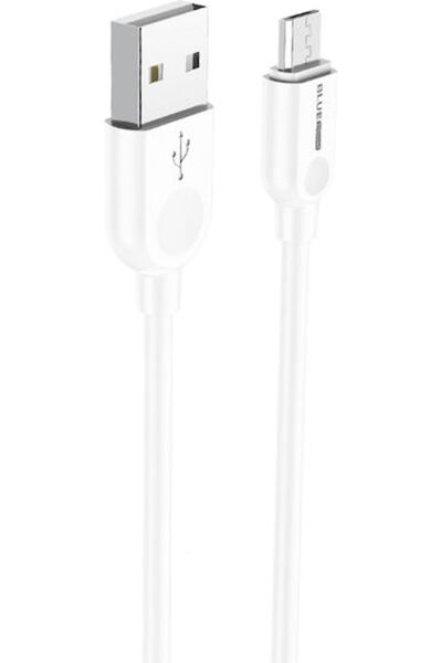 Blue Power Καλώδιο USB 2.0 σε micro USB, κανονικό, 2μ, Λευκό (314533)