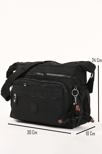 WANDER BAG Geantă de umăr pentru femei, cu mai multe compartimente, rezistentă la apă, geantă casual din material textil șifonat