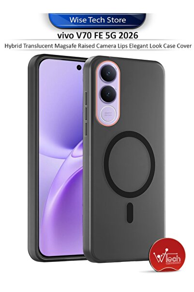 Wtech غطاء حماية لهاتف فيفو V70 FE 5G 2026 شفاف هجين مع شحن مغناطيسي وحماية ل...