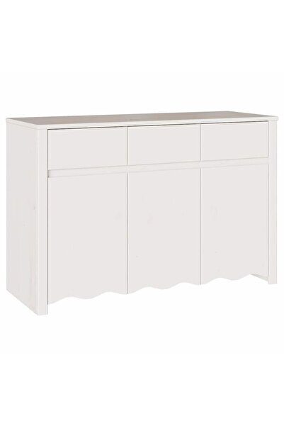 vidaxl Bufet Drammen Alb 114 x 43 x 75,5 cm Lemn masiv de pin