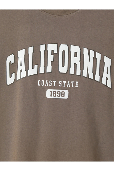 LC Waikiki Brown California Printed Women's T-Shirt