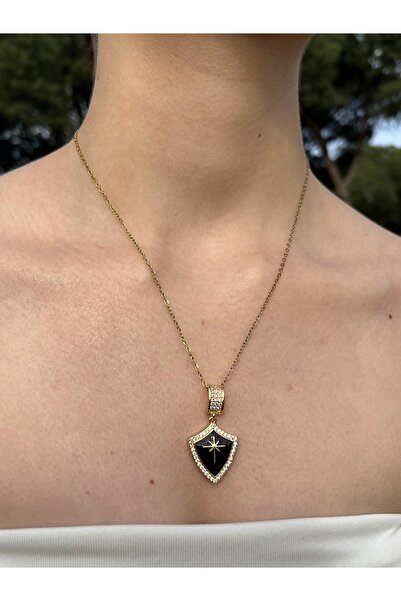 IrazErezJewelry Çelik Kızey Yıldızlı Kalkan Kolye