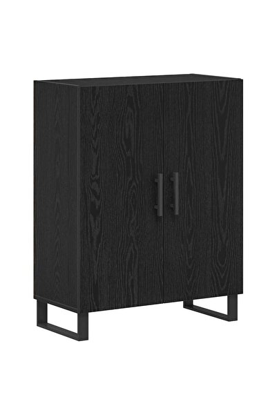 vidaxl Bufet Stejar Negru 69,5 x 34 x 90 cm Lemn compozit