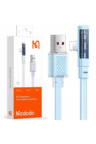 Mcdodo Cablu USB Lightning plat unghiular 36W pentru iPhone 13 14 Albastru 2M