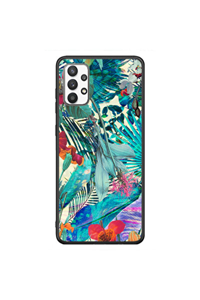 Other Samsung A32 5G Blue laves tropical Black Glossy Θήκη