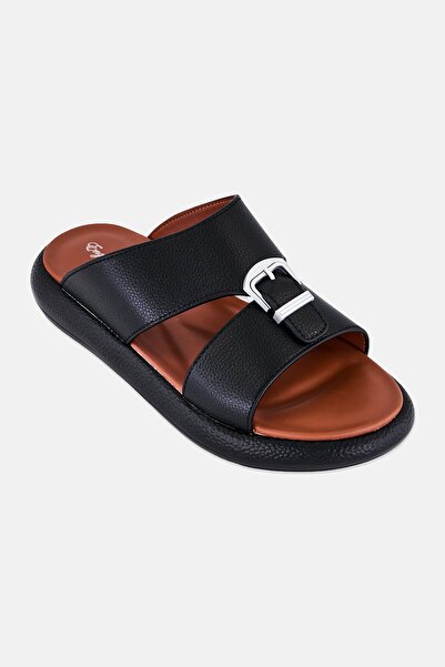 English Laundry Men Slip On Arabic Sandals, Black
