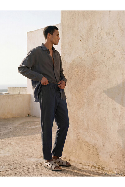LC Waikiki Nevavm Regular Fit Men's Linen Look Trousers with a Difference