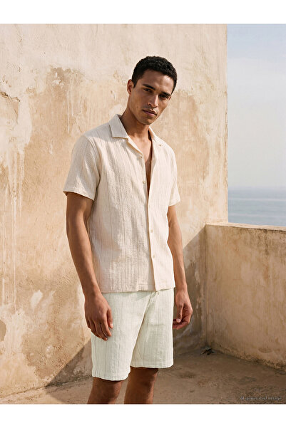 LC Waikiki Nevavm Standard Fit Linen-Look Men's Shorts with a Difference