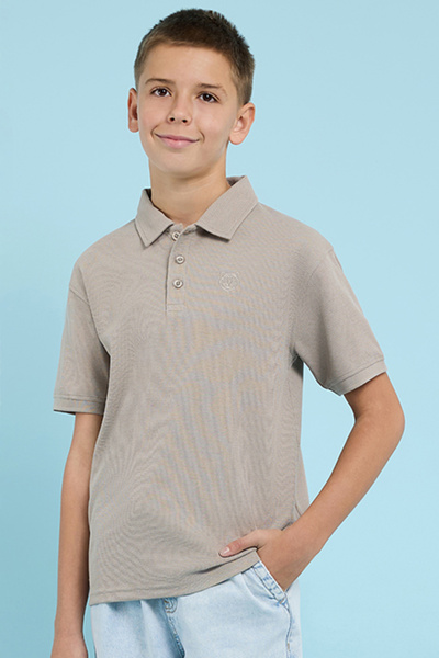R&B Textured Polo T-Shirt with Short Sleeves