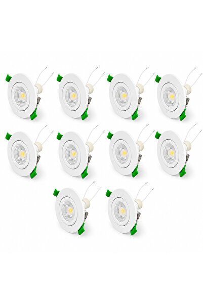 Ledarmy Beyaz LED Spot Seti 10’lu Yuvarlak Kasa 4000K Doğal Beyaz GU10 Ampul ...
