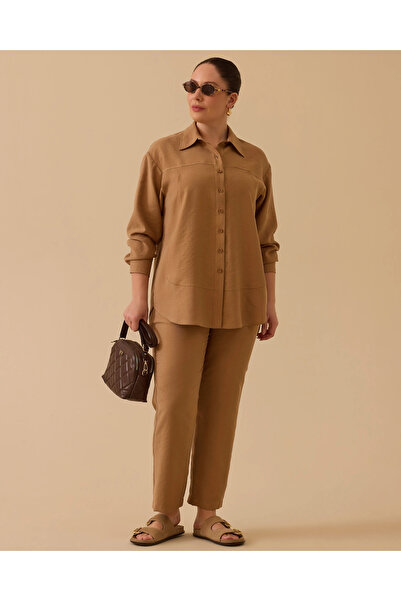 Generic Brand Plus Size Relaxed Fit Trousers with Wide Legs