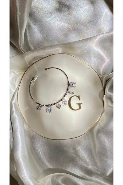 GAMZE Steel N Letter Charm Bracelet