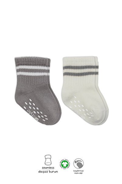 Store %100 Organik Bebek & Çocuk 2li Kaymaz Soket Kokulu Pamuklu Yumuşak Anti...