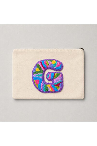 Kişiye Özel Harf İşlemeli Punch Clutch Çanta