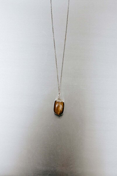 Suud Collection Brown Roa Chain Natural Stone Necklace