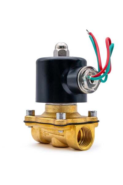 Duravel Electric Solenoid Valve, Brass Construction, 2-Wire Connection, Black...