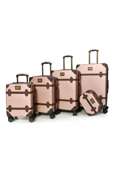 MORANO Travel Bag Classic Morano 5 Pieces Fiber Leather Luxury Bag Set (Dark ...