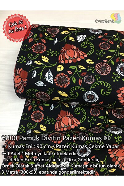 Renk Tekstil Yeni Divitin Pazen Metrelik Kumaş - Elbise - Hobi Tasarım - %100...