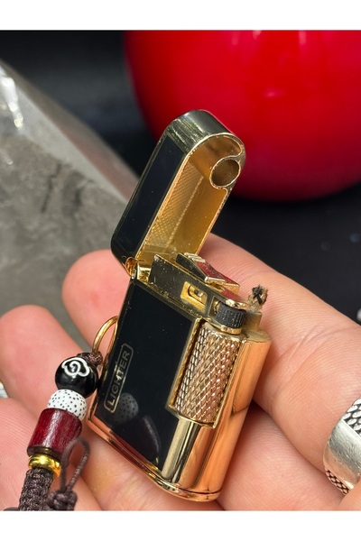 LİGHTER Vintage Minimalist Parmak Boy Benzinli Çakmak - Özel Kutulu Hediyelik Çakmak