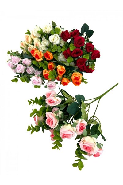 OEM Flori Artificiale Buchet Trandafirasi Cu Eucalipt Roz