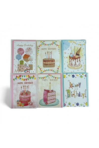 OEM Happy Birthday Greeting Cards With Envelope 6/ Top Bottom Set