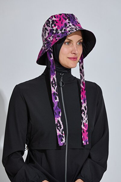 İKSUN Patterned Tie-Up Beach Bucket Hijab Hat