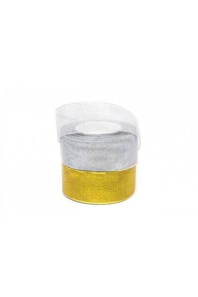 OEM Lurex Ribbon 4 Cm/22m (Top Bottom Set of 3 pcs) Silver