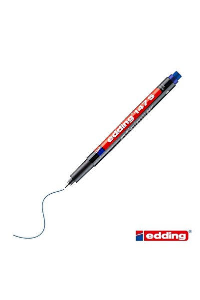 Edding 147S Permanent Asetat Kalemi Silgili Mavi