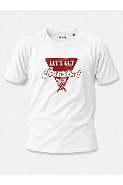 North Whiskers "Let's Get Roasted" Marshmallow Printed 100% Cotton Navy Blue ...