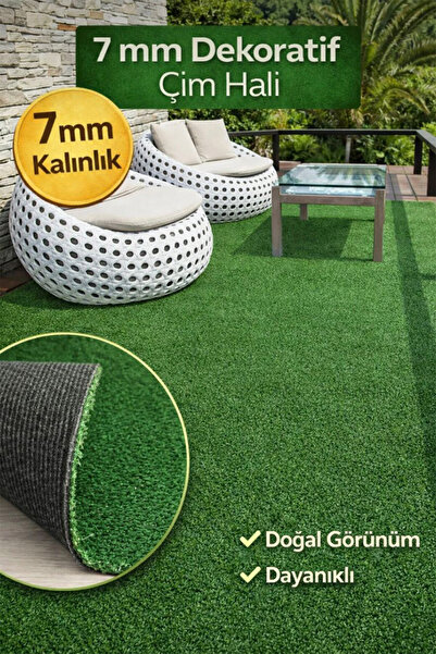 Raschel Carpet Dekoratif Suni Balkon Halısı Bahçe Halısı Çim Halı Yazlık Kili...