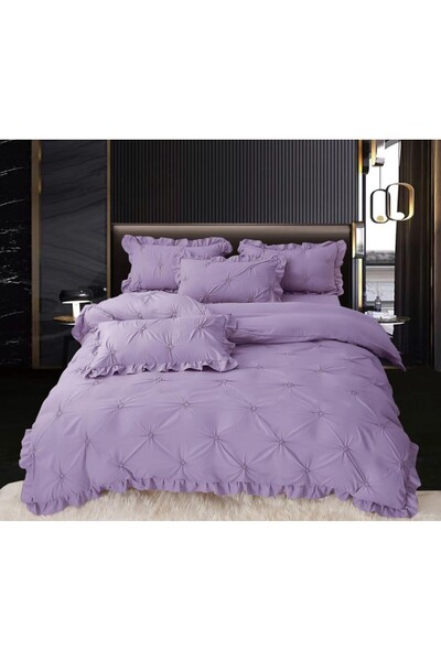 Lenjeria Pufoasa Duvet Cover Set with Pleated and ruffles