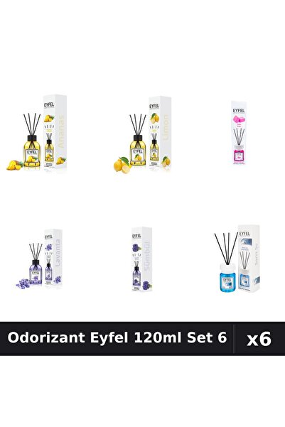 Eyfel Set 6 Odorizante Camera Betisoare - 6 Arome Asortate, 120ml Parfum