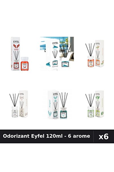 Eyfel Set 6 Odorizante Camera Betisoare - 6 Arome Asortate, 120ml Parfum
