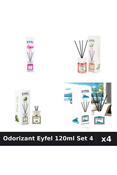 Eyfel Set 4 Odorizant Camera Betisoare 120ml - Bubble Gum, Acacia, Lacramioar...