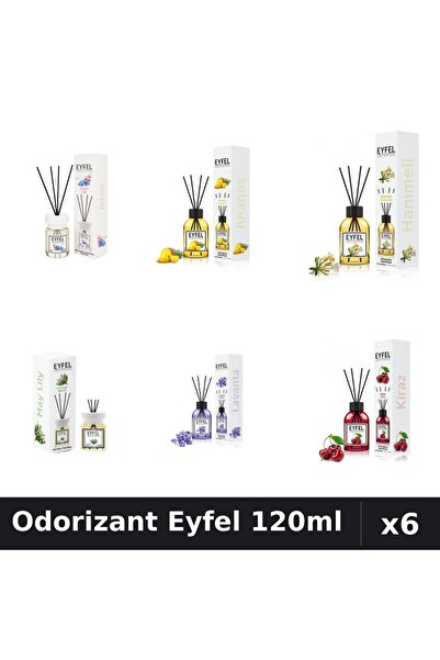 Eyfel Set 6 Odorizante Camera Betisoare - 6 Arome Asortate, 120ml