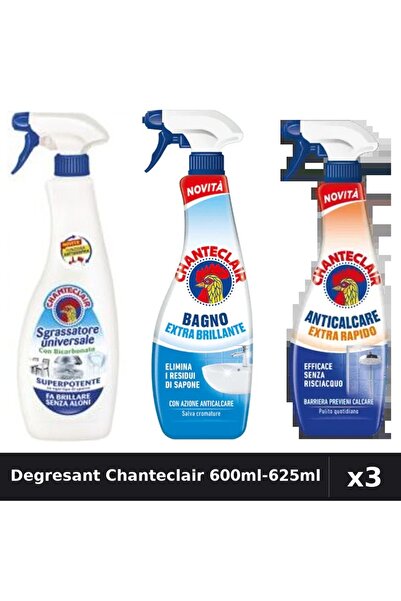 Chanteclair Set 3 Degresant Universal 600ml-625ml - Bicarbonat, Anticalcar Rapid