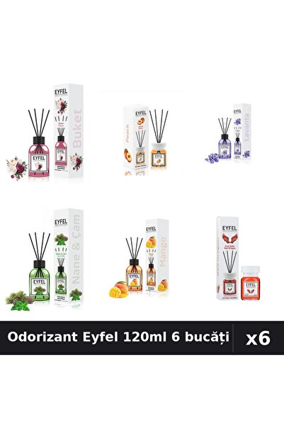 Eyfel Set 6 Odorizante Camera Betisoare - 6 Arome Asortate, 120ml