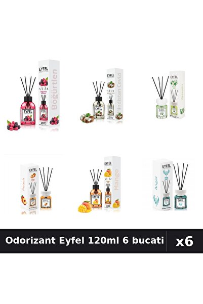 Eyfel Set 6 Odorizante Camera Betisoare - 6 Arome Asortate, 120ml Parfum