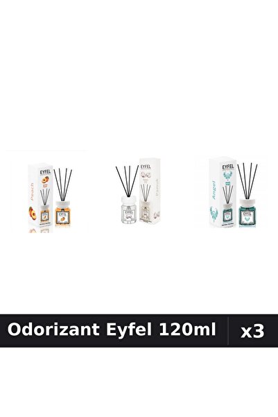 Eyfel Set 3 Odorizant Camera Betisoare 120ml - Piersică, Bumbac, Angel