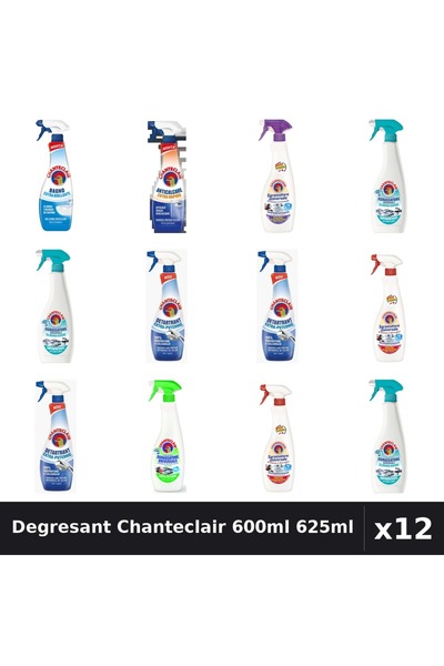 Chanteclair Set 12 Degresant Universal 600-625ml - 7 Arome, Anticalcar, Detar...
