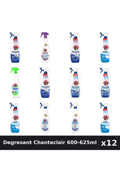 Chanteclair Set 12 Degresant Universal 600-625ml - 6 Arome, Anticalcar, Detar...