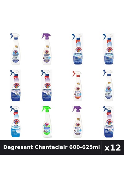 Chanteclair Set 12 Degresant Universal 600-625ml - 7 Arome, Anticalcar, Detar...