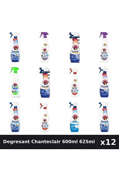 Chanteclair Set 12 Degresant Universal 600-625ml - 8 Arome, Detartrant, Antic...