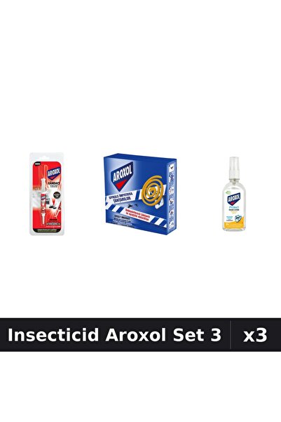 Aroxol Set 3 Insecticid - Pastile Anti-Insecte 5g, 10buc, Loțiune Repelent 85ml
