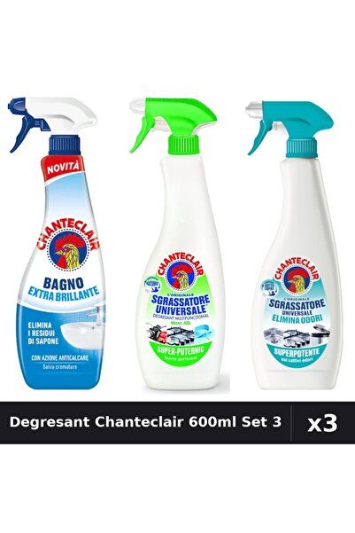 Chanteclair Set 3 Degresant Universal 600ml - Lămâie, Anti-Miros, Extra Străl...